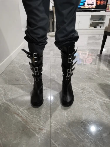 Alice Madness Returns Cosplay Boots para Mulheres, Sapatos de Halloween, Christmas Party Boots, Game Cos, Adulto