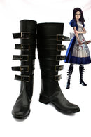 Alice Madness Returns Cosplay Boots para Mulheres, Sapatos de Halloween, Christmas Party Boots, Game Cos, Adulto