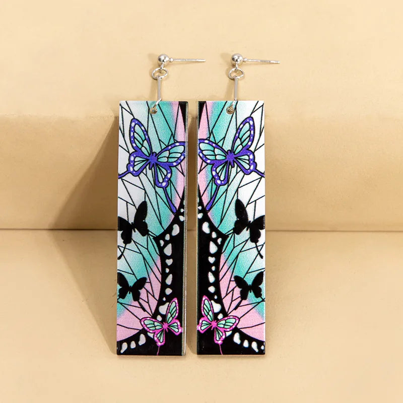 Brincos de gota anime acrílico demon slayer kimetsu no yaiba lâmina de fantasma brincos para mulheres homens tanjiro brincos