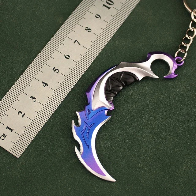 Valorant corpo a corpo reaver 2.0 karambit chaveiro para homem jogo periférico m4 samurai punhal modelo metal chaveiro pingente jóias presente