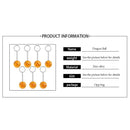 Chaveiro esfera do dragão Anime Dragon Ball 1-7, 2,7 cm