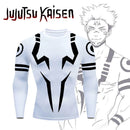 Camiseta de compressão Sukuna 3D com manga comprida Anime jujutsu kaisen