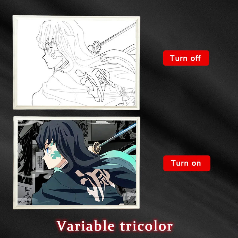 Quadro em led night Anime Demon Slayer :Kimetsu não Yaiba