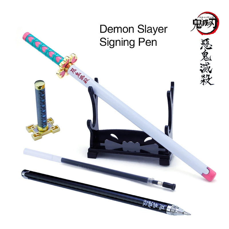 Mini espata caneta Kimetsu No Yaiba Tanjirou Weapon Black Refill Anime Demon Slayer 20CM