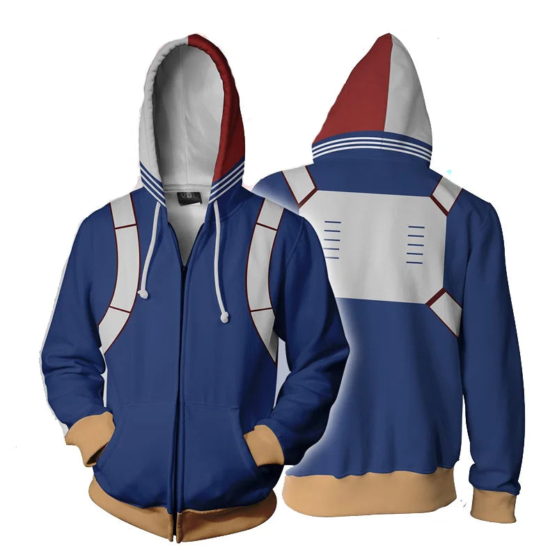 Moletom midoriya izuku, todoroki & bakugou katsu traje com capuz Anime my hero academia
