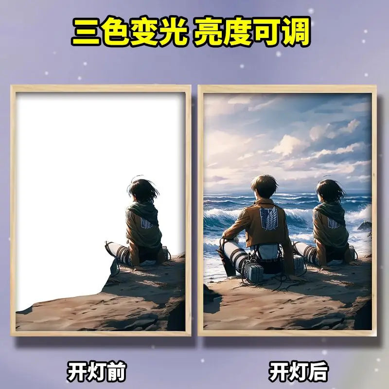 Quadro com pintura luminosa Anime Ataque em tita