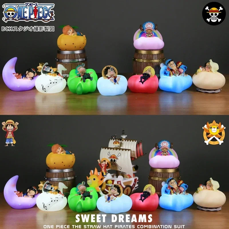 Action Figure membros do chapéu de palha dormindo Anime One piece