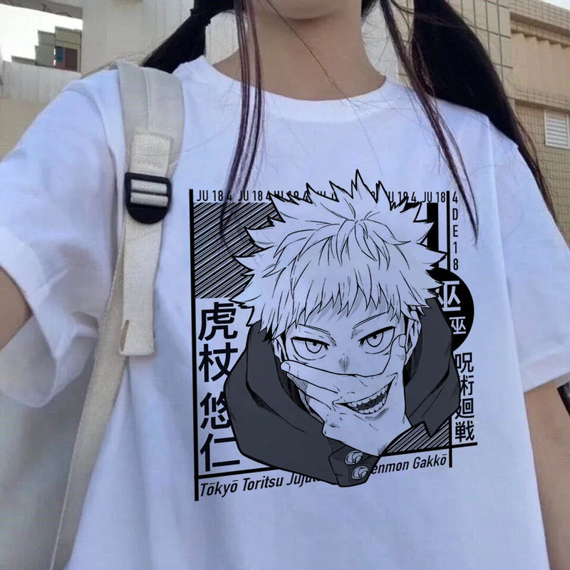 Camiseta Itadori/gojo Anime jiu-jitsu kaisen