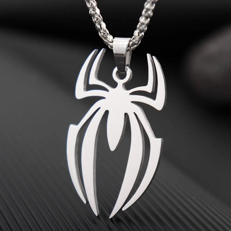Colar Pingente de Aço Homem aranha