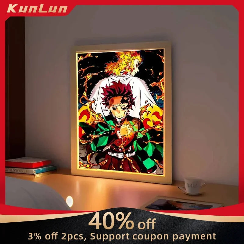 Quadro em led night Anime Demon Slayer :Kimetsu não Yaiba