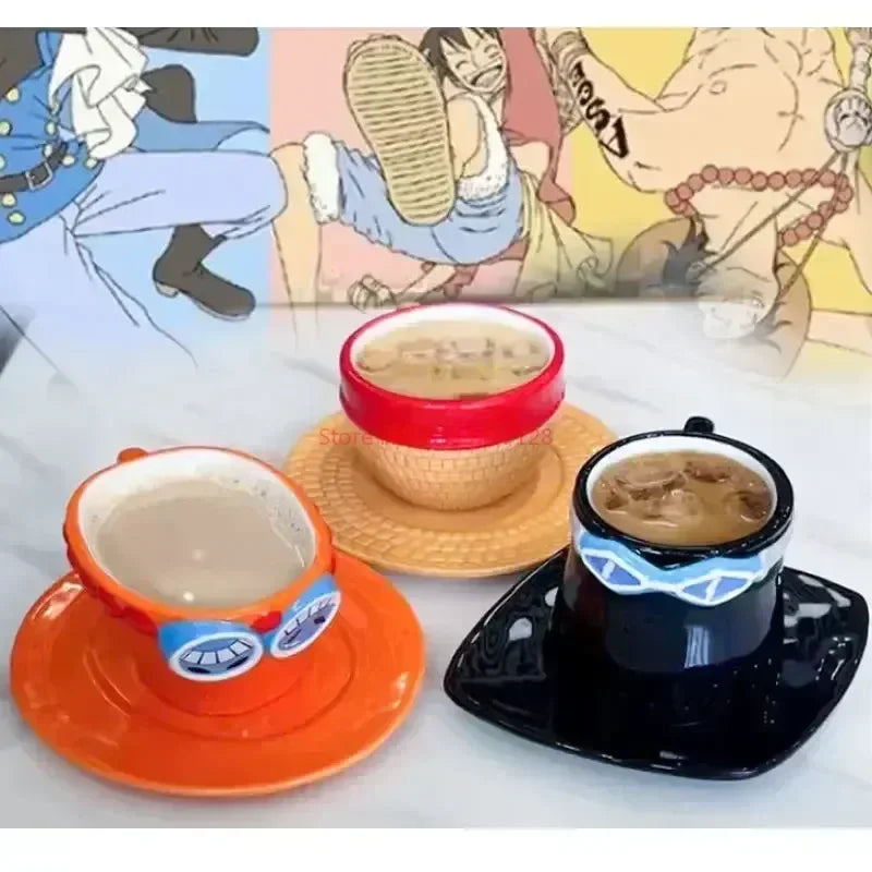 Tigela e xicara Luffy chapéu de palha Anime One piece 1 pc