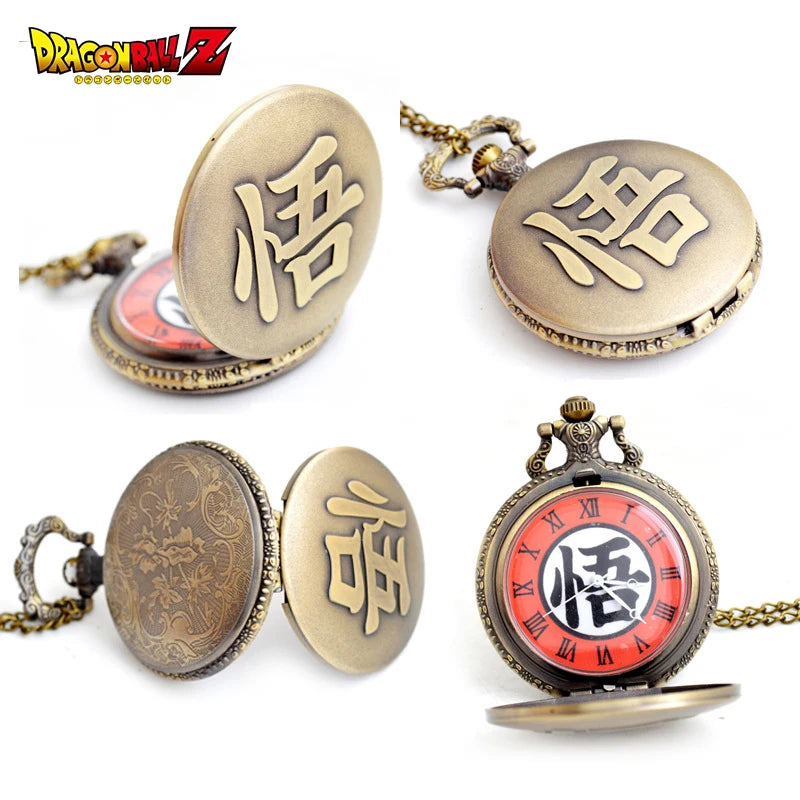 Relógio Retro Flip Pocket Watch Anime One Piece Dragon Ball, Naruto