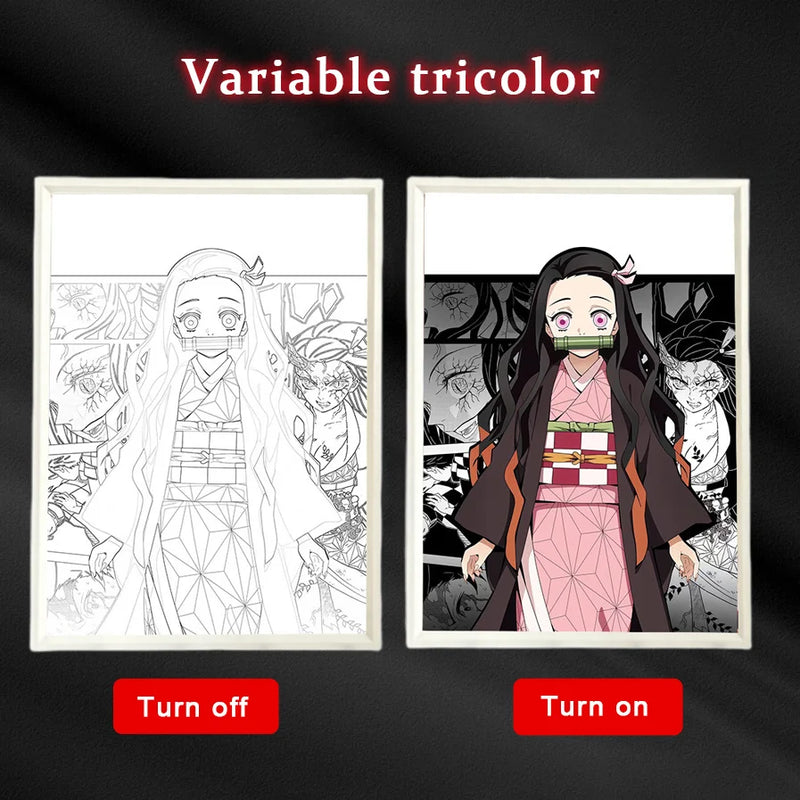 Quadro em led night Anime Demon Slayer :Kimetsu não Yaiba