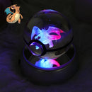 Figura Crystal Ball 3D  Pokeball, Rayquaza, Umbreon, Mew, Gengar, Idéia, Vulpix LeD