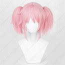 Anime madoka kaname peruca cosplay 30cm rosa rabo de cavalo perucas cabelo sintético resistente ao calor