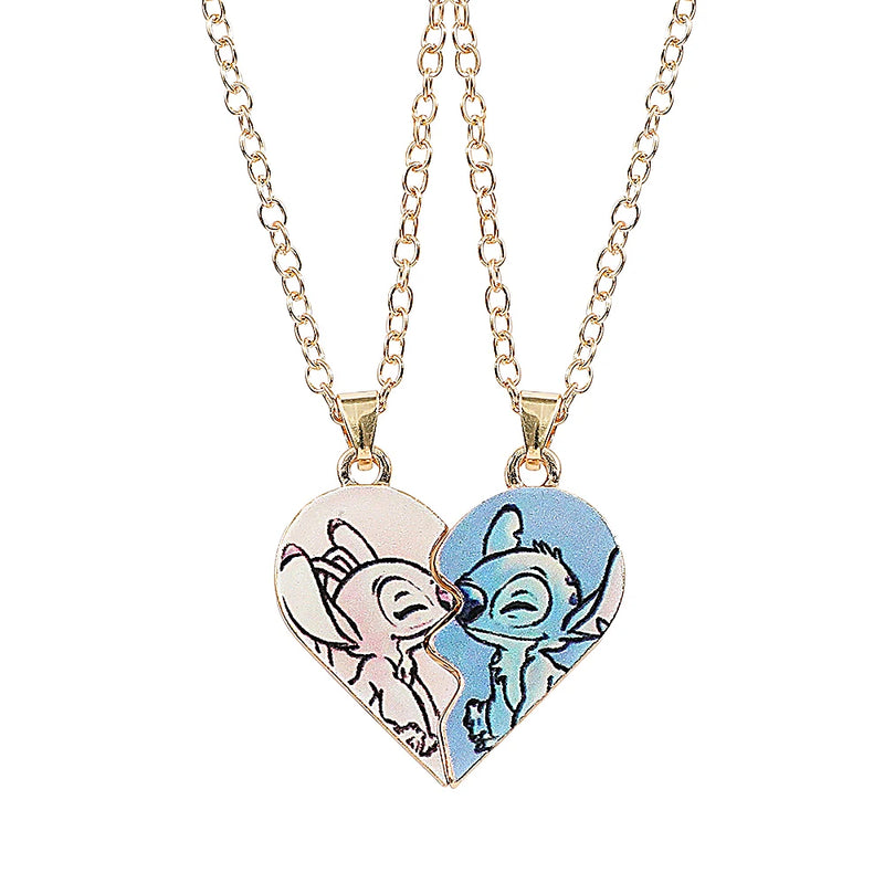 Colar de coração Disney lilo & Stitch para casal
