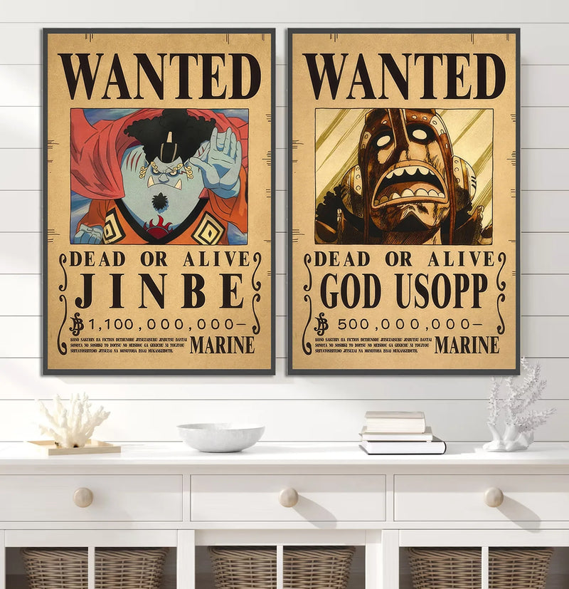 Auto-adesivo Para parede tema procurado anime One Piece