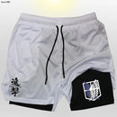Shorts fitness de compreensão Anime Attack on Titan