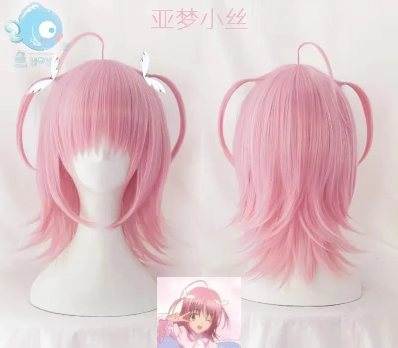 Amu hinamori cosplay peruca shugo chara! Doki festa miki suu correu anime rosa cabelo sintético para adulto + peruca boné
