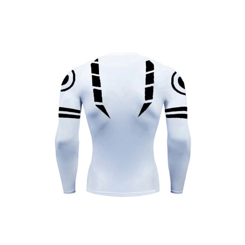 Camiseta de compressão Sukuna 3D com manga comprida Anime jujutsu kaisen