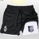 Shorts fitness de compreensão Anime Attack on Titan