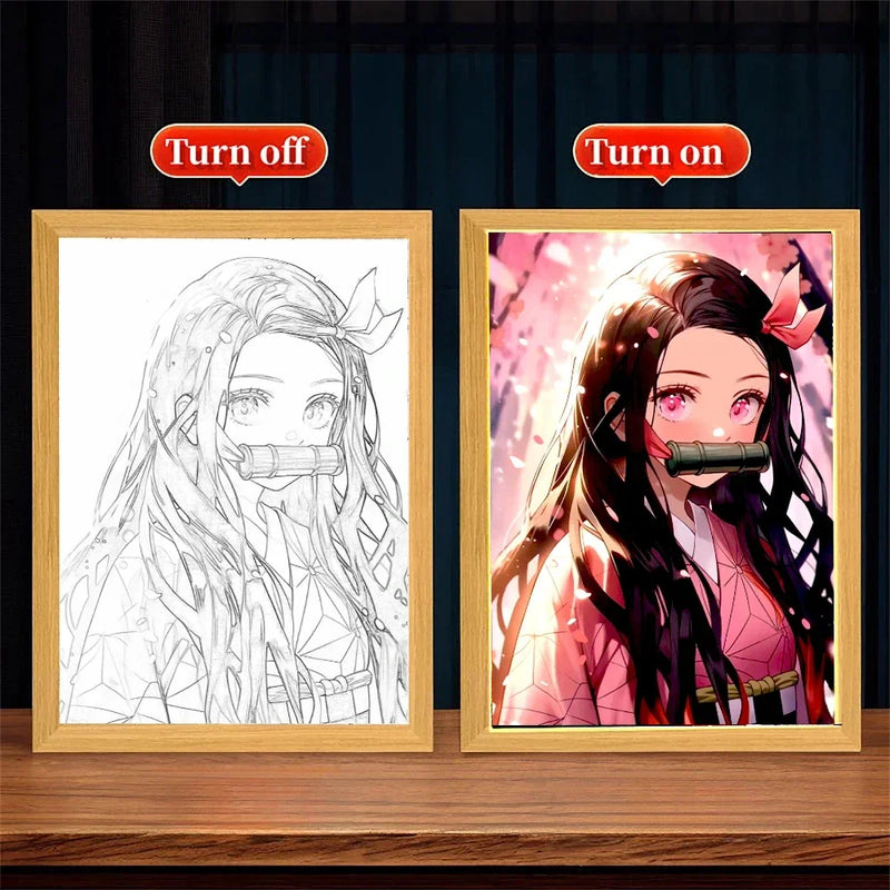 Quadro em led night Anime Demon Slayer :Kimetsu não Yaiba