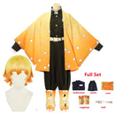 Cosplay zenitsu agatsuma traje feminino Anime demon slayer