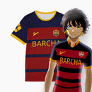 Camisa de futebol time Fc Barcha  Megauru Bachira Anime Blue Lock