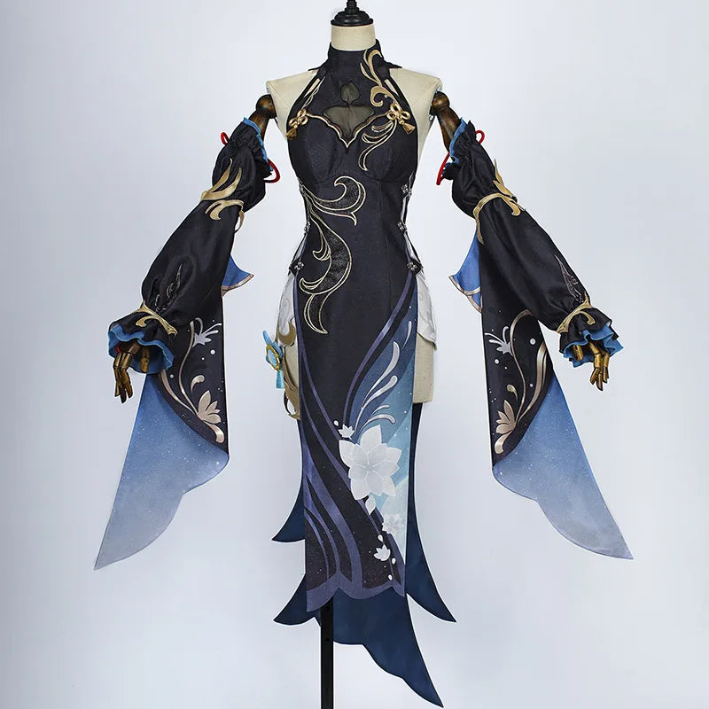 Cosplay Shenhe-Fato Feminino, Game Genshin Impact