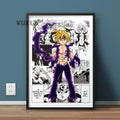 Quadro 7 Sete Pecados Capitais estilo Manga Anime Nanatsu no Taizai