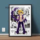 Quadro 7 Sete Pecados Capitais estilo Manga Anime Nanatsu no Taizai