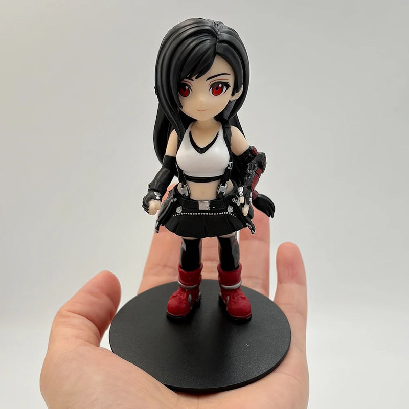 Anime nuvem conflito tifa lockhart aerith gainsborough zack · figura de cabelo modelo brinquedo pvc ornamento de mesa acessórios presente 11-12.5cm