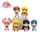 7cm Sailor Moon Anime Figura Tsukino Usagi/Chibiusa/Kino Makoto Figura de ação Marinheiro Marte Júpiter Mercúrio Vênus Estatueta Brinquedo infantil