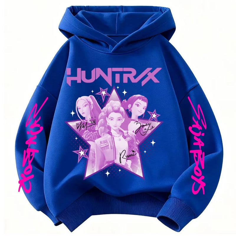 Kpop demon hunter huntrix moletom infantil outono novos meninos meninas moda rua pulôver roupas infantis