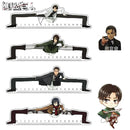 Régua  Eren Jaeger,Mikasa Ackerman,Armin Arlert,Levi Ackerman,Reiner Braun Anime Ataque em titã - 21cm