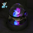 Figura Crystal Ball 3D  Pokeball, Rayquaza, Umbreon, Mew, Gengar, Idéia, Vulpix LeD