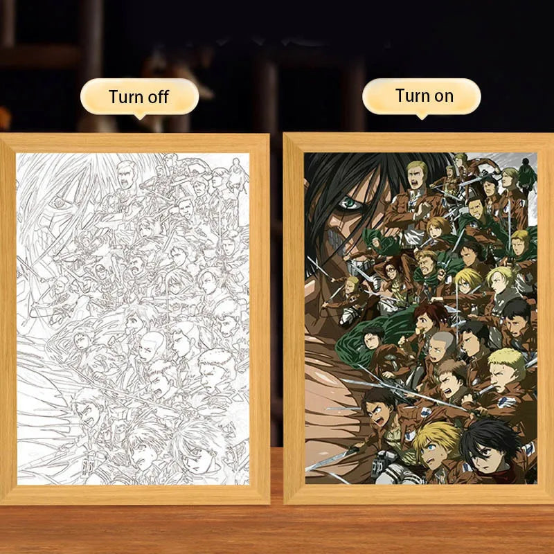 Quadro noturno Led Light Anime Attack on Titan