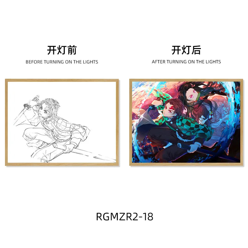 Quadro em led night Anime Demon Slayer :Kimetsu não Yaiba