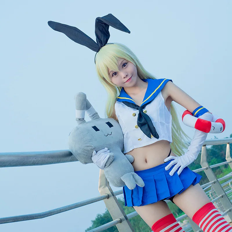 Cosplay Kanmusu Shimakaze Anime Kantai Kancolle Feminino