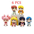 7cm Sailor Moon Anime Figura Tsukino Usagi/Chibiusa/Kino Makoto Figura de ação Marinheiro Marte Júpiter Mercúrio Vênus Estatueta Brinquedo infantil