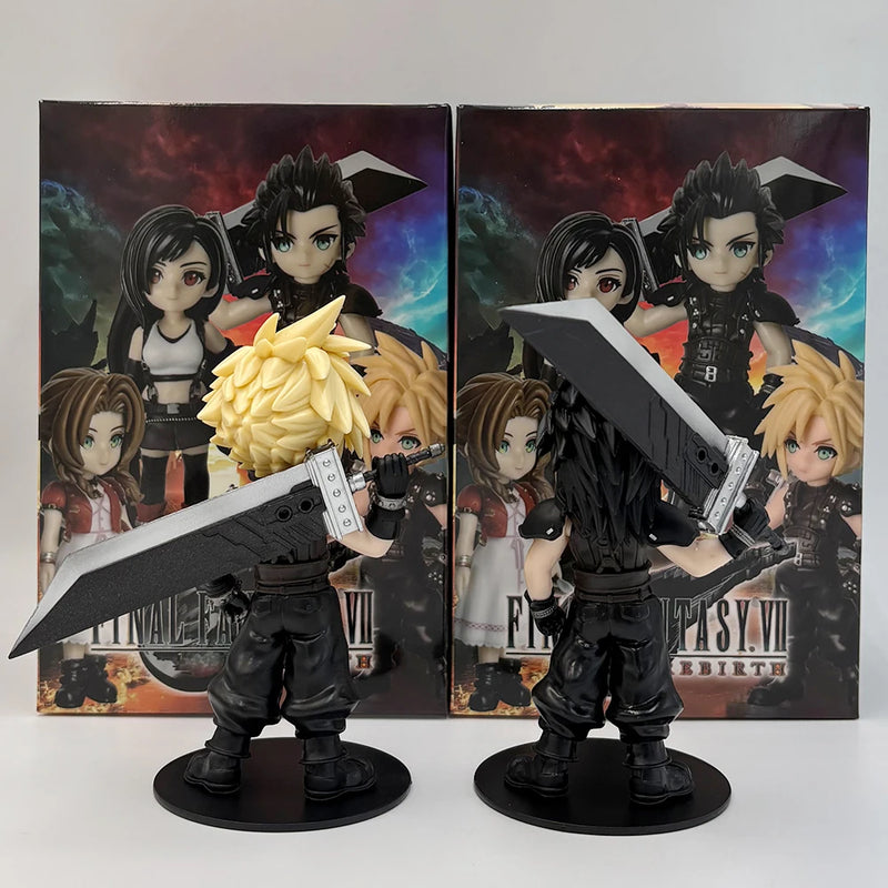 Anime nuvem conflito tifa lockhart aerith gainsborough zack · figura de cabelo modelo brinquedo pvc ornamento de mesa acessórios presente 11-12.5cm