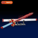 Katana demon slayer kamado tanjirou katana nichirin Moc 1478 pçs