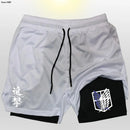 Shorts fitness de compreensão Anime Attack on Titan