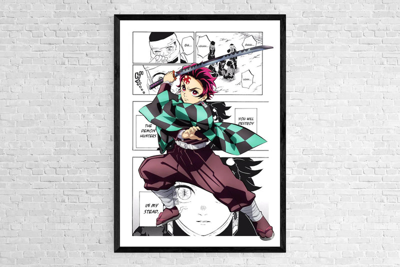 Quadro estilo manga Anime Demon Slayer