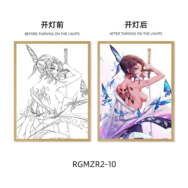 Quadro em led night Anime Demon Slayer :Kimetsu não Yaiba