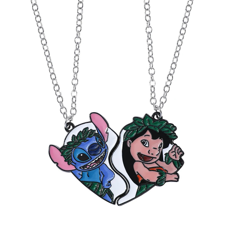 Colar de coração Disney lilo & Stitch para casal