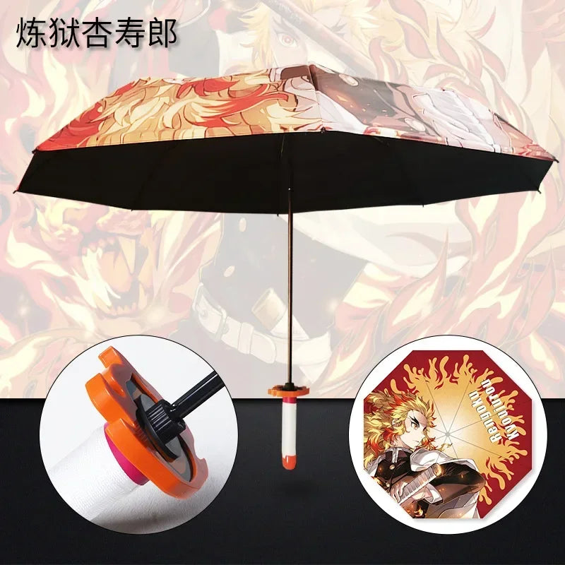 Guarda-chuva dobrável Tanjirou, Zenitsu, Yoriichi, Giyuu, Anime Demon Slayer
