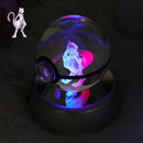 Figura Crystal Ball 3D  Pokeball, Rayquaza, Umbreon, Mew, Gengar, Idéia, Vulpix LeD