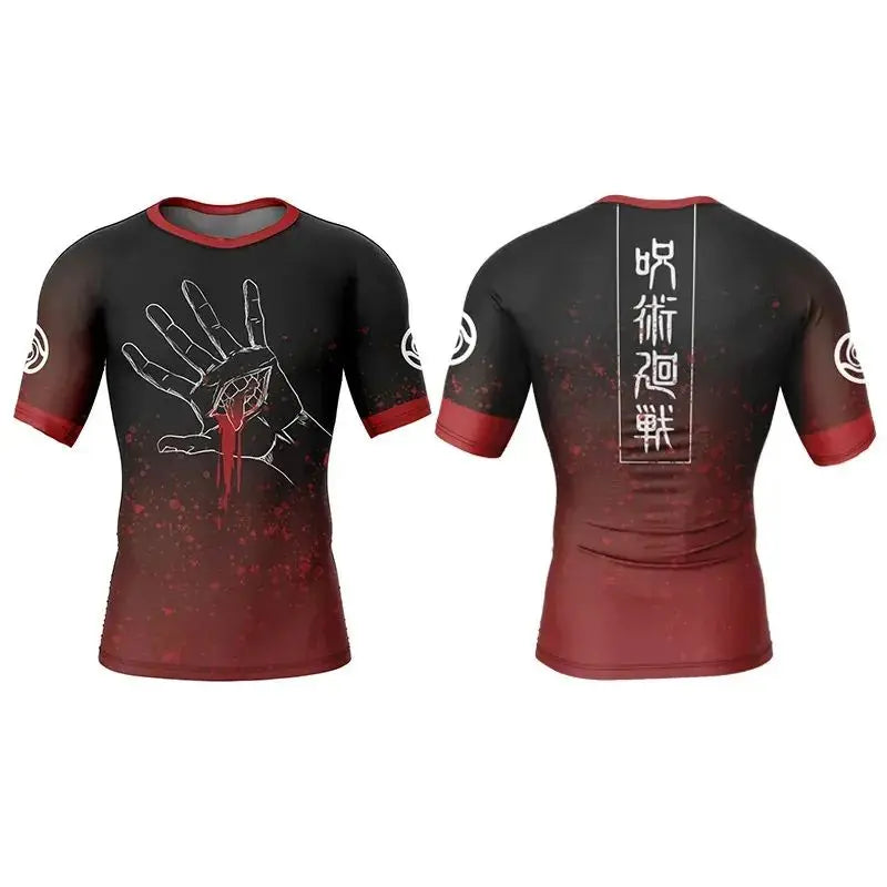 Camiseta de compressão 3D anime Jujutsu Kaisen masculina