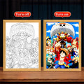 Quadro em led night  Zoro, Luffy Anime One Piece